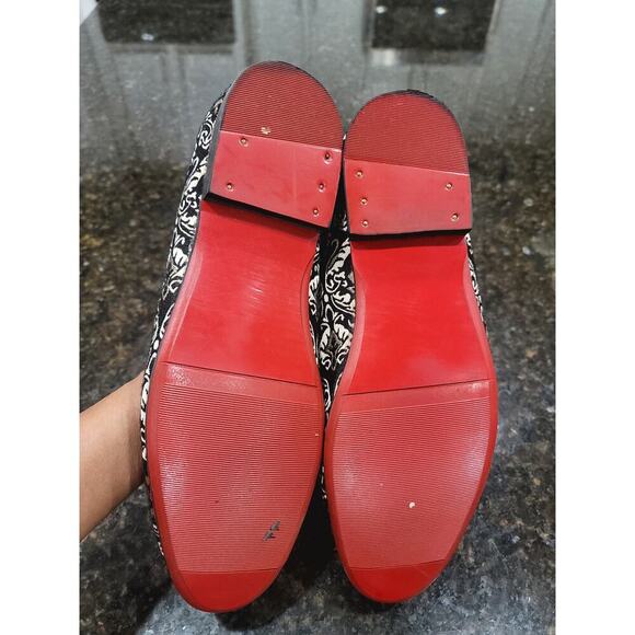 Giorgio Brutini Loafer Shoes Mens Size 11M Black Paisley Print Round Toe Slip On - Picture 6 of 11